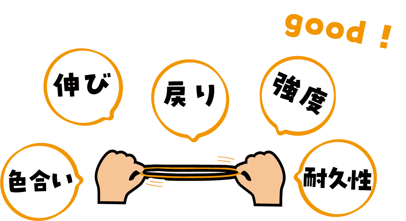 ハートインゴムバンドの特徴